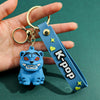 Kpop Demon Hunters Tiger PVC Keychain Harajuku Cute Cartoon Key Ring for Fans & Kids Halloween Gift