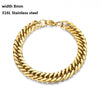 316L Stainless Steel Cuban Figaro Chain Bracelet, Unisex Vintage Punk K-Pop Link Bracelet