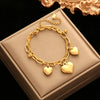 316L Stainless Steel Gold Starfish, Moon & Star Charm Bracelet for Women - Trendy Wrist Chain Gift
