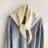 Women’s Korean-Style Triangle Knit Wool-Blend Scarf Shawl, Warm Winter Neck Wrap — 80–120 cm (31–47 in)