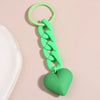 Handmade Heart Resin Keychain with Acrylic Link Chain Handbag Pendant for Women and Girls Gift