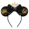 Disney Mickey Mouse Sequin Ears Headband with Bow - Halloween Party Cosplay Hairband for Women & Kids