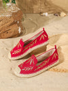 Women's Round-Toe Cap-Toe Slip-On Flat Espadrilles Casual Ballet Loafers