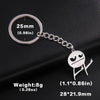 Funny Middle Finger Stickman Keychain Stainless Steel Novelty Keyring for Car Bag Backpack Purse Gift