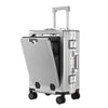 Front-Opening Spinner Luggage with USB Charging Port – Aluminum Alloy Frame Carry-On & Checked Suitcase
