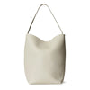 Leather Large Capacity Bucket Bag Lychee Pattern Cowhide Commuter Tote Shoulder Handbag for Women