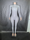 Sparkly Long Sleeve Crystal Romper Bodysuit - Bodycon One-Piece Jumpsuit for Pole Dance Stage Performance & Women's Party