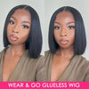 Ombre Brown Lace Front Bob Wig - Straight Remy Human Hair, Glueless Swiss Lace Wear-to-Go Short Bob