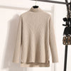Women's Plus Size Turtleneck Sweater L-4XL Soft Knit Pullover Long Sleeve Irregular Hem
