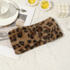 AWAYTR Women's Plush Cross Headband - Leopard Print Elastic Turban Hairband, Warm Autumn Winter Hair Accessory