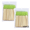 100-Pack Bamboo Handle Mascara Wands – Reusable Eyelash Extension & Eyebrow Spoolie Brushes
