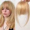 Natural Blunt Cut Black Clip-In Bangs 100% Human Hair Fringe Lightweight Wispy Extension