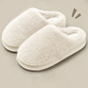 Women's Faux Fur Winter Slippers - Plush Toe-Cover Slip-Resistant House Slides with Thick Sole