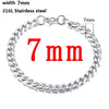 316L Stainless Steel Cuban Figaro Chain Bracelet, Unisex Vintage Punk K-Pop Link Bracelet
