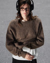 Oversized O-Neck Wool-Blend Knit Pullover — Women's Casual Thick Soft Sweater