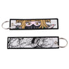 Anime Embroidered Keychain Double-Sided Key Fob 3 x 13 cm (1.2 x 5.1 in) for Backpacks Cars Motorcycles Gift