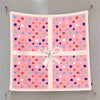 Twill Silk Square Scarf 90 x 90 cm (35.4 in) - Floral & Letter Print Women's Neck Kerchief Wrap