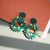 Handmade Polymer Clay Floral Wreath Earrings Set – Multicolor Christmas Holiday Studs