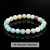 Natural Stone Beaded Bracelet 6/8/10mm — Obsidian Fluorite Quartz Jasper Stretch Yoga Bracelet for Women & Men