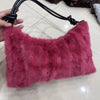 Real Mink Fur Shoulder Bag Luxury Women's Fur Crossbody Handbag