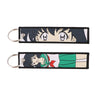 Anime Embroidered Keychain Double-Sided Key Fob 3 x 13 cm (1.2 x 5.1 in) for Backpacks Cars Motorcycles Gift
