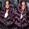 Chocolate Reddish Brown 13x4 HD Body Wave Lace Front Wig with Baby Hair, Synthetic Glueless