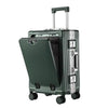 Front-Opening Spinner Luggage with USB Charging Port – Aluminum Alloy Frame Carry-On & Checked Suitcase