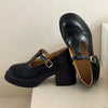 Women's T-Strap Mary Jane Pumps Chunky Square Heel 2–3 in (5–8 cm) Platform PU Round-Toe Buckle
