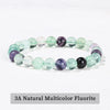 Natural Stone Beaded Bracelet 6/8/10mm — Obsidian Fluorite Quartz Jasper Stretch Yoga Bracelet for Women & Men