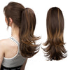 SARLA Clip-In Wavy Ponytail Extension 14 in (35 cm) - Synthetic High-Temp Fiber with Claw Clip & Elastic Band