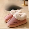 Couples Fleece-Lined Winter Slippers - Warm Indoor House Shoes with Thick Non-Slip Sole