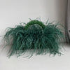 Pearl Bead Feather Fur Acrylic Crystal Box Clutch — Handmade Evening Party Handbag