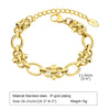 Chunky Gold-Plated Stainless Steel Link Chain Bracelet for Women — Waterproof Layering Wristband