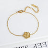 Adjustable Stainless Steel Five-Flower Clover Bracelet for Women Gold Rose Gold Silver