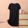 Plus Size Short Sleeve Mid-Length Summer Sleepdress XL–8XL | Lightweight Solid Color Homewear Nightgown
