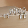 3-Pair Zircon Huggie Hoop Earrings for Women, 8mm (0.31 in) Stainless Steel Cartilage Piercing Set