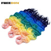 Synthetic Braiding Hair Extensions 24 in (60 cm) Loose Deep Wave Ombre Brown Rainbow Twist Crochet 3-Pack