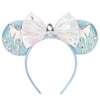 Sequin Snowflake Mouse Ear Headband with 5\" (12.7 cm) Bow – Kids & Adults Festival Party Cosplay Hairband