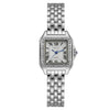 Women's Square Quartz Watch with Rhinestone Accents, 27mm Dial Stainless Steel Bracelet Casual Fashion Wristwatch