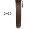 Wrap-Around Clip-In Ponytail Hair Extension 22-34 in (56-86 cm) Long Straight Heat-Resistant Synthetic Blonde Brown