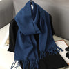 Women's Winter Scarf, Thick Cashmere-Look Pashmina Shawl with Tassels, Windproof Wrap, 175+ cm (69+ in) — 62 Colors