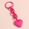 Handmade Heart Resin Keychain with Acrylic Link Chain Handbag Pendant for Women and Girls Gift