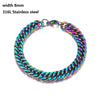 316L Stainless Steel Cuban Figaro Chain Bracelet, Unisex Vintage Punk K-Pop Link Bracelet