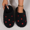 Women's Heart-Shaped Winter Slippers Soft Silent Sole Indoor Cozy House Shoes