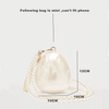 Women’s Acrylic Egg Clutch Bag with Pearl Beading and Beaded Strap — Mini Evening Clutch for Wedding Party