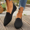 Women's Pointed Toe Mesh Slip-On Loafers Low-Cut Soft-Sole Knit Ballet Flats