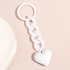 Handmade Heart Resin Keychain with Acrylic Link Chain Handbag Pendant for Women and Girls Gift