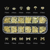 120-Pack 3D Gold Metal Nail Charms Bow Butterfly Diamond Star Nail Art Decorations