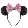 Disney Sequined Mouse Ear Headband with Rainbow Bow, Festival Party Hairband for Women & Girls
