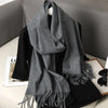 Women's Winter Scarf, Thick Cashmere-Look Pashmina Shawl with Tassels, Windproof Wrap, 175+ cm (69+ in) — 62 Colors